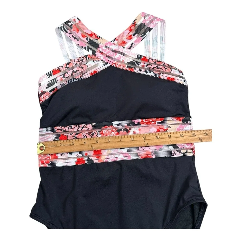 Kenneth Cole New York Women's Sweet Sakura Cross Strap Neck One‎ Piece SZ: SMALL